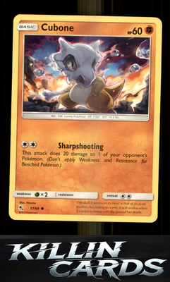 Cubone 37/68 Pokemon Common Hidden Fates Card NM
