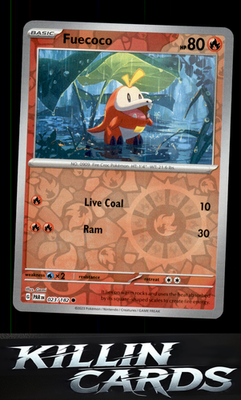 Reverse Holofoil Fuecoco 023/182 Pokemon Common SV04: Paradox Rift Card NM