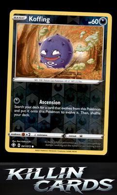 Reverse Holofoil Koffing 041/072 Pokemon Common Shining Fates Card NM