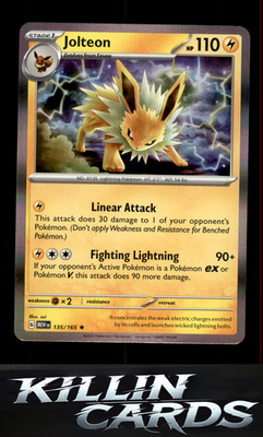 Jolteon 135/165 Pokemon Rare SV: Scarlet & Violet 151 Card NM