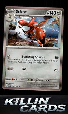 Scizor 141/197 Pokemon Rare SV03: Obsidian Flames Card NM