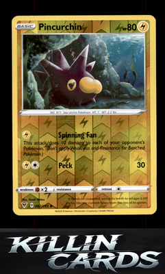 Reverse Holofoil Pincurchin 062/185 Pokemon Uncommon SWSH04: Vivid Voltage Card