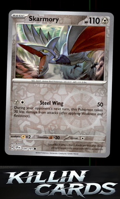 Reverse Holofoil Skarmory - 124/191 124/191 Pokemon Common SV08: Surging Sparks