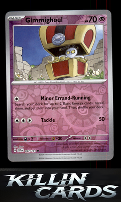 Reverse Holofoil Gimmighoul 097/191 Pokemon Common SV08: Surging Sparks Card NM
