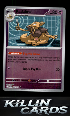 Reverse Holofoil Kadabra 055/132 Pokemon Uncommon ME01: Mega Evolution Card NM