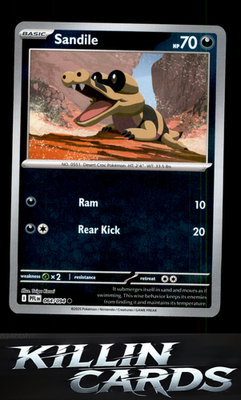 Reverse Holofoil Sandile 064/094 Pokemon Common ME02: Phantasmal Flames Card NM