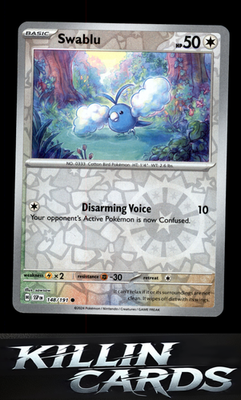 Reverse Holofoil Swablu 148/191 Pokemon Common SV08: Surging Sparks Card NM