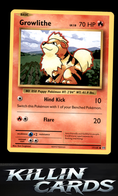 Growlithe 17/108 Pokemon Common XY - Evolutions Card LP