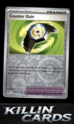 Reverse Holofoil Counter Gain 169/191 Pokemon Uncommon SV08: Surging Sparks Card
