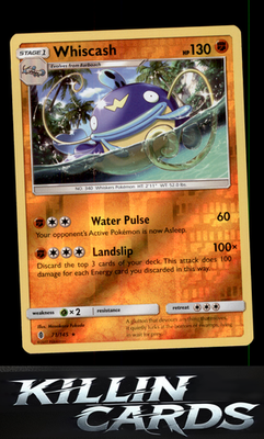 Reverse Holofoil Whiscash 71/145 Pokemon Rare SM - Guardians Rising Card NM