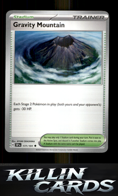 Gravity Mountain 177/191 Pokemon Uncommon SV08: Surging Sparks Card NM