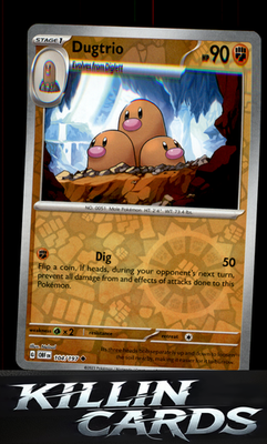 Reverse Holofoil Dugtrio 104/197 Pokemon Uncommon SV03: Obsidian Flames Card NM