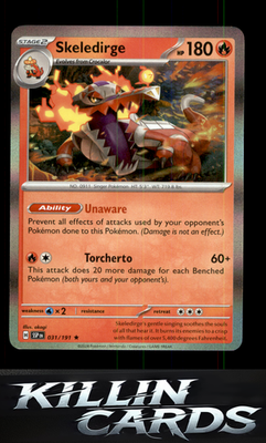 Skeledirge 031/191 Pokemon Rare SV08: Surging Sparks Card NM