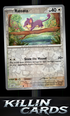 Reverse Holofoil Rattata 019/165 Pokemon Common SV: Scarlet & Violet 151 Card NM