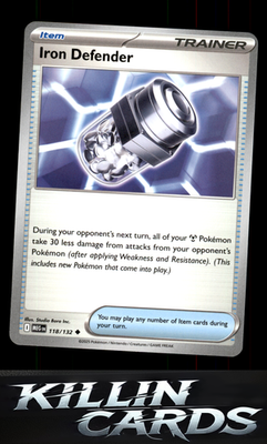 Iron Defender 118/132 Pokemon Uncommon ME01: Mega Evolution Card NM