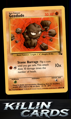 Geodude 47/62 Pokemon Common Fossil Card LP