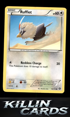 Rufflet 92/114 Pokemon Common XY - Steam Siege Card NM