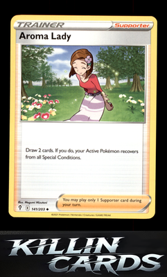Aroma Lady 141/203 Pokemon Uncommon SWSH07: Evolving Skies Card NM
