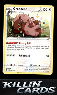 Greedent 152/192 Pokemon Rare SWSH02: Rebel Clash Card NM
