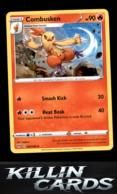 Combusken 023/189 Pokemon Uncommon SWSH03: Darkness Ablaze Card NM
