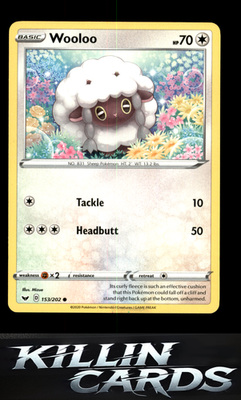 Wooloo (153) 153/202 Pokemon Common SWSH01: Sword & Shield Base Set Card NM