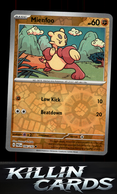 Reverse Holofoil Mienfoo 096/182 Pokemon Common SV04: Paradox Rift Card NM