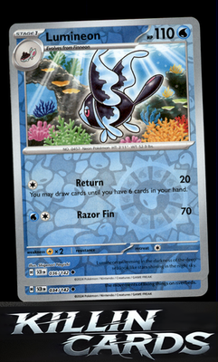 Reverse Holofoil Lumineon 036/142 Pokemon Uncommon SV07: Stellar Crown Card NM