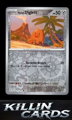 Reverse Holofoil Alolan Diglett 122/191 Pokemon Common SV08: Surging Sparks Card