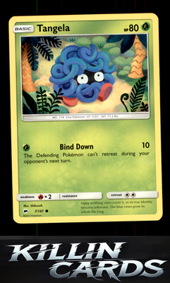 Tangela 7/147 Pokemon Common SM - Burning Shadows Card NM