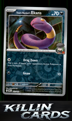 Reverse Holofoil Team Rocket's Ekans 112/182 Pokemon Common SV10: Destined Rival