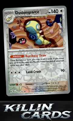Reverse Holofoil Dudunsparce 129/162 Pokemon Rare SV05: Temporal Forces Card NM