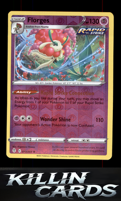 Reverse Holofoil Florges 073/203 Pokemon Holo Rare SWSH07: Evolving Skies Card N