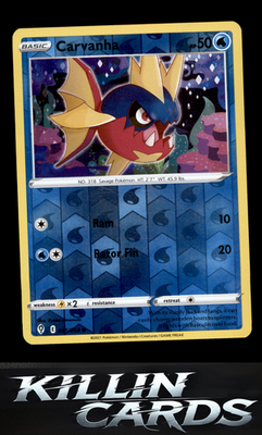 Reverse Holofoil Carvanha 035/203 Pokemon Common SWSH07: Evolving Skies Card NM