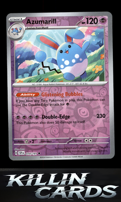 Reverse Holofoil Azumarill 074/191 Pokemon Uncommon SV08: Surging Sparks Card NM