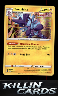 Toxtricity (108) 108/264 Pokemon Holo Rare SWSH08: Fusion Strike Card NM