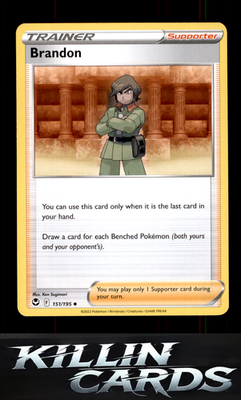 Brandon 151/195 Pokemon Uncommon SWSH12: Silver Tempest Card NM