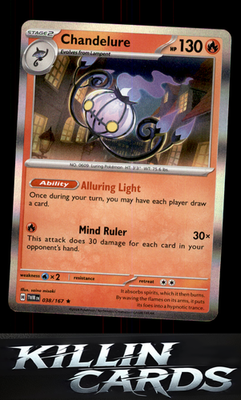 Chandelure 038/167 Pokemon Rare Trick or Trade BOOster Bundle 2024 Card NM