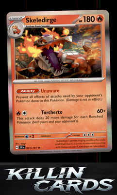 Skeledirge 031/191 Pokemon Rare SV08: Surging Sparks Card NM