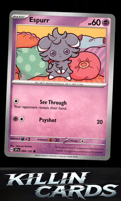Espurr 084/191 Pokemon Common SV08: Surging Sparks Card NM