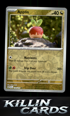 Reverse Holofoil Applin 138/191 Pokemon Common SV08: Surging Sparks Card NM