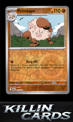Reverse Holofoil Primeape 091/182 Pokemon Common SV10: Destined Rivals Card NM