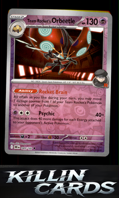 Reverse Holofoil Team Rocket's Orbeetle - 089/182 089/182 Pokemon Uncommon SV10:
