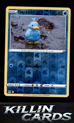 Reverse Holofoil Ducklett 046/196 Pokemon Common SWSH11: Lost Origin Card NM