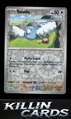 Reverse Holofoil Swablu 169/197 Pokemon Common SV03: Obsidian Flames Card NM