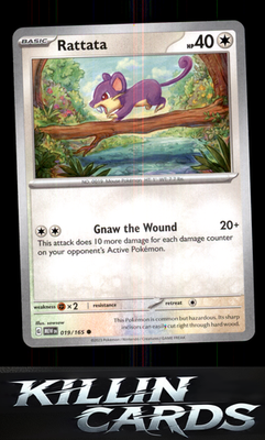 Rattata 019/165 Pokemon Common SV: Scarlet & Violet 151 Card NM