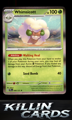 Whimsicott 008/131 Pokemon Rare SV: Prismatic Evolutions Card NM