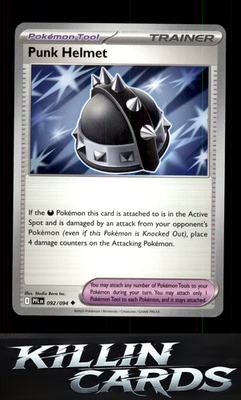 Punk Helmet 092/094 Pokemon Uncommon ME02: Phantasmal Flames Card NM