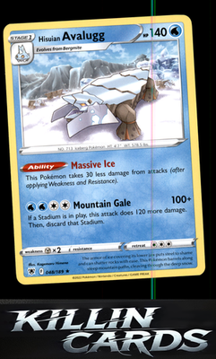Hisuian Avalugg 048/189 Pokemon Rare SWSH10: Astral Radiance Card LP
