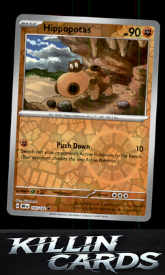 Reverse Holofoil Hippopotas 105/182 Pokemon Common SV10: Destined Rivals Card NM