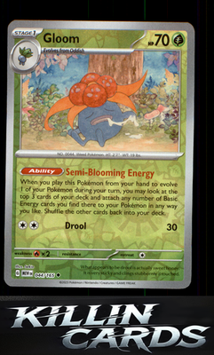 Reverse Holofoil Gloom 044/165 Pokemon Uncommon SV: Scarlet & Violet 151 Card LP